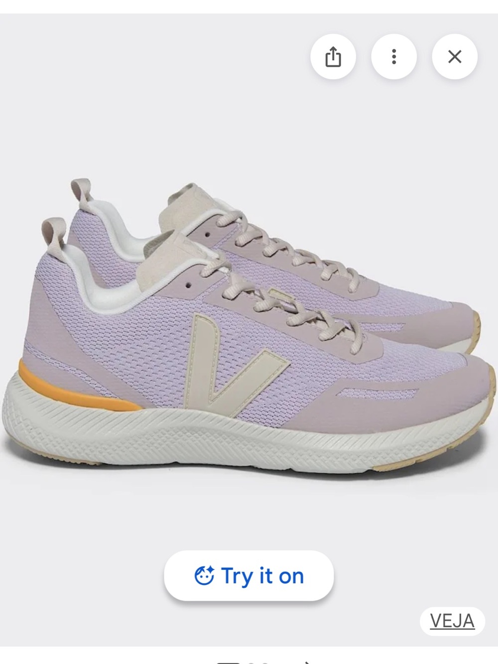 Veja Women's Impala Sneakers - Lavender with Beige and Yellow Accent size 6.